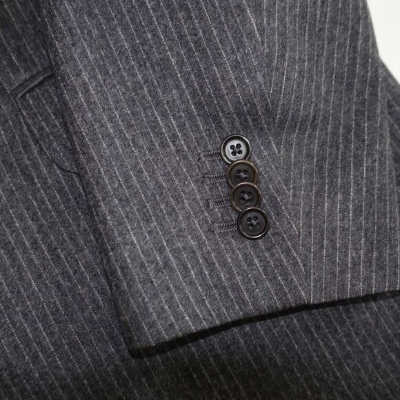 Massimo Dutti Men's 2 Button Suit Size 44 Regular 38 x 33 Charcoal Gray Wool 44R - Picture 11 of 16